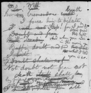 Walt Whitman's Personal Notebook Showing Numerous Revisions (Courtesy of Library of Congress)