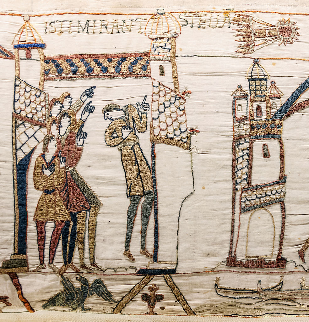 The fear of the comet captured on a 1066 Bayeux tapestry. Photo Credit: Wikipedia